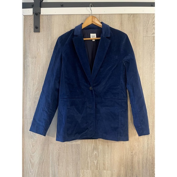 Gap Women - Velvet Blazer / PANGEA BLUE / size S / NWOT - Picture 2 of 5